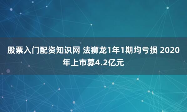 股票入门配资知识网 法狮龙1年1期均亏损 2020年上市募4.2亿元